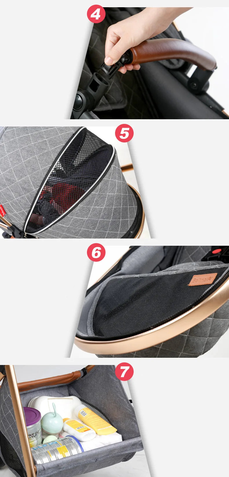 2 in 1 Luxury Foldable Baby Stroller