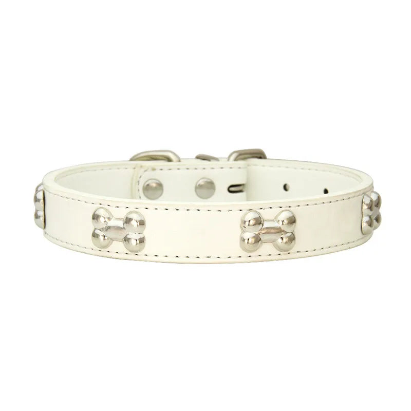 Bone Leather Durable Pet Collars