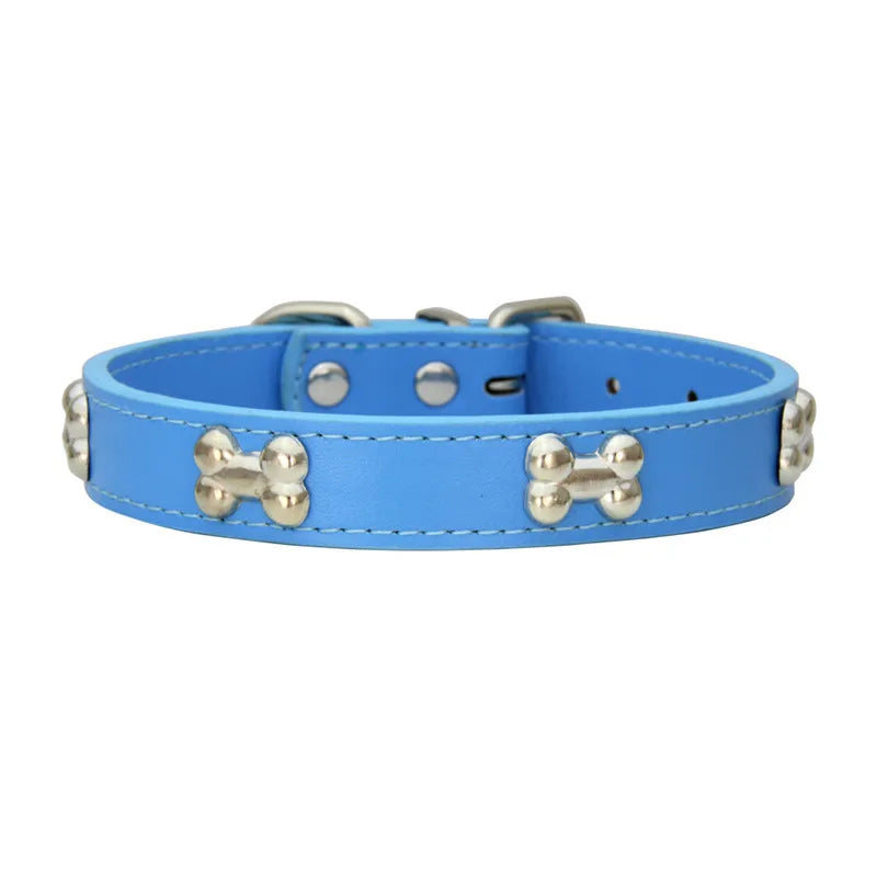 Bone Leather Durable Pet Collars