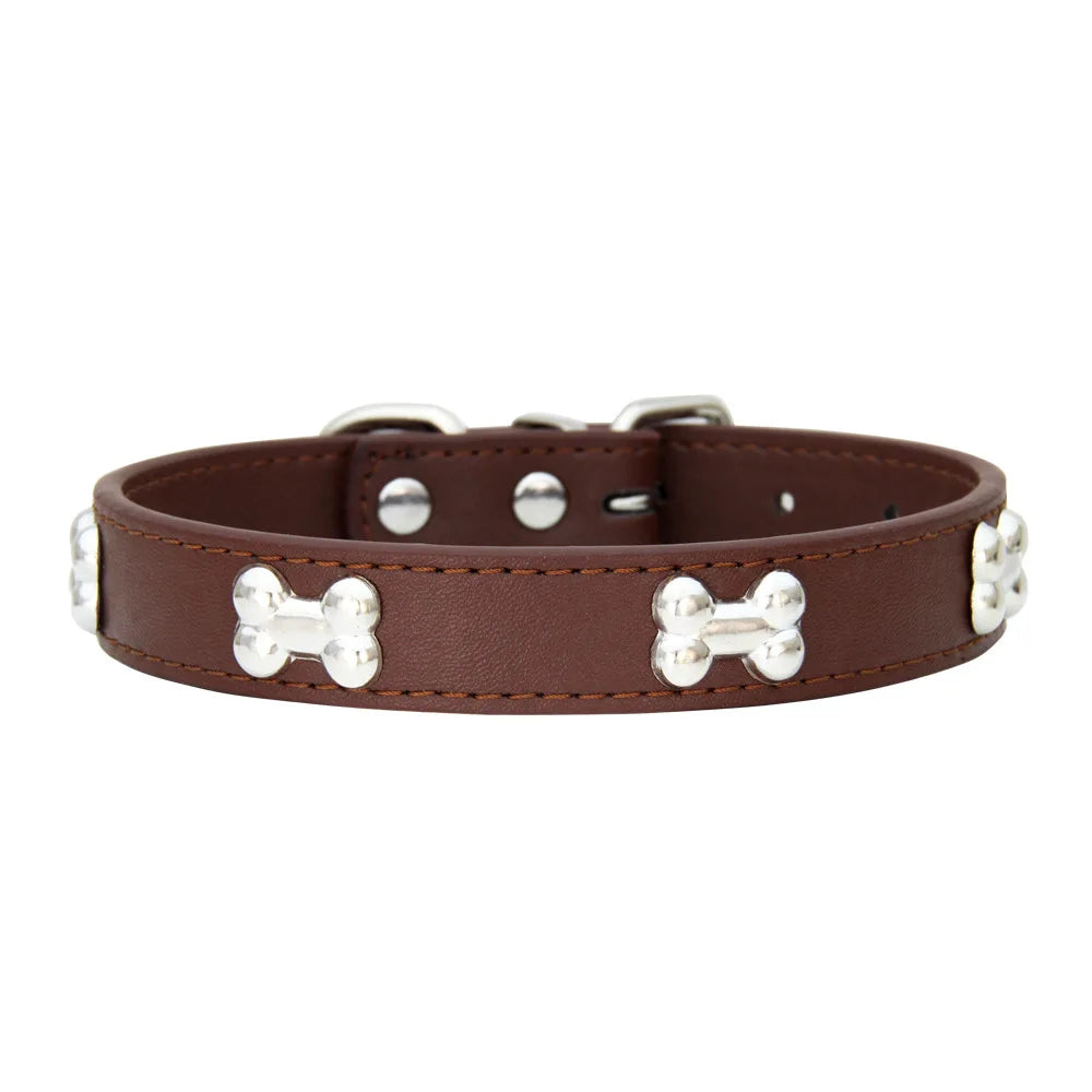 Bone Leather Durable Pet Collars