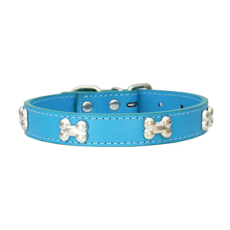 Bone Leather Durable Pet Collars