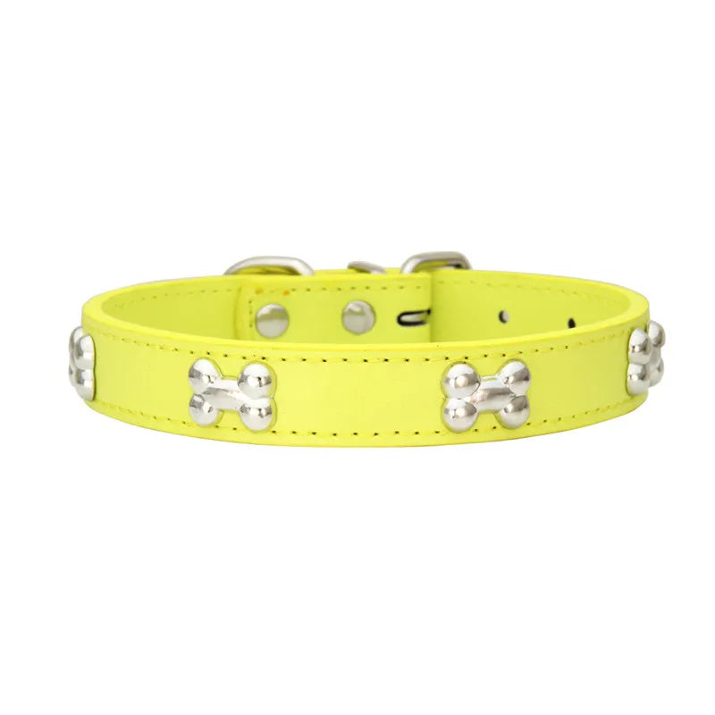 Bone Leather Durable Pet Collars