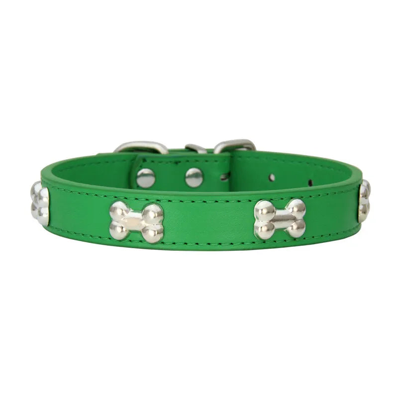 Bone Leather Durable Pet Collars