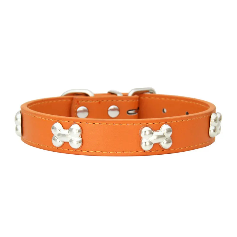 Bone Leather Durable Pet Collars