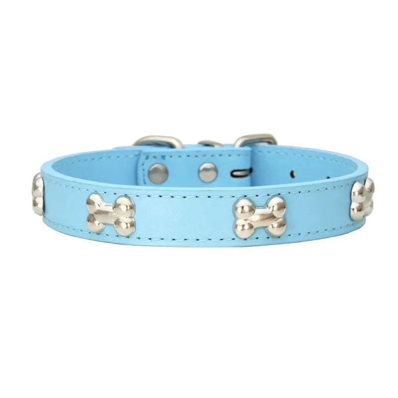 Bone Leather Durable Pet Collars