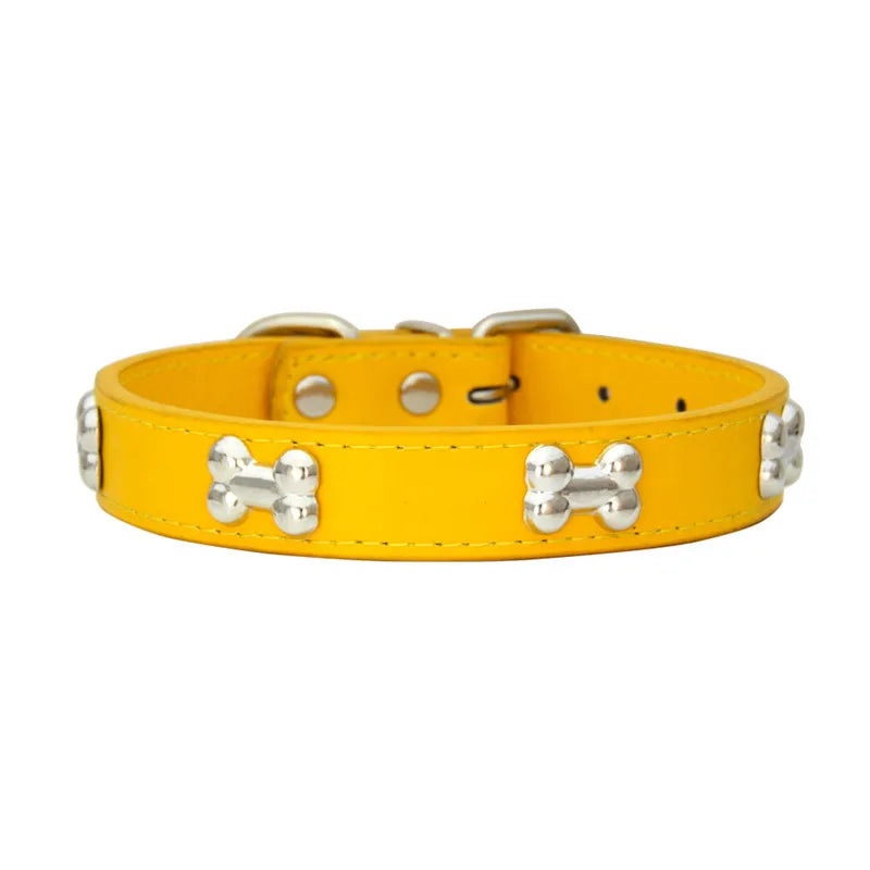 Bone Leather Durable Pet Collars