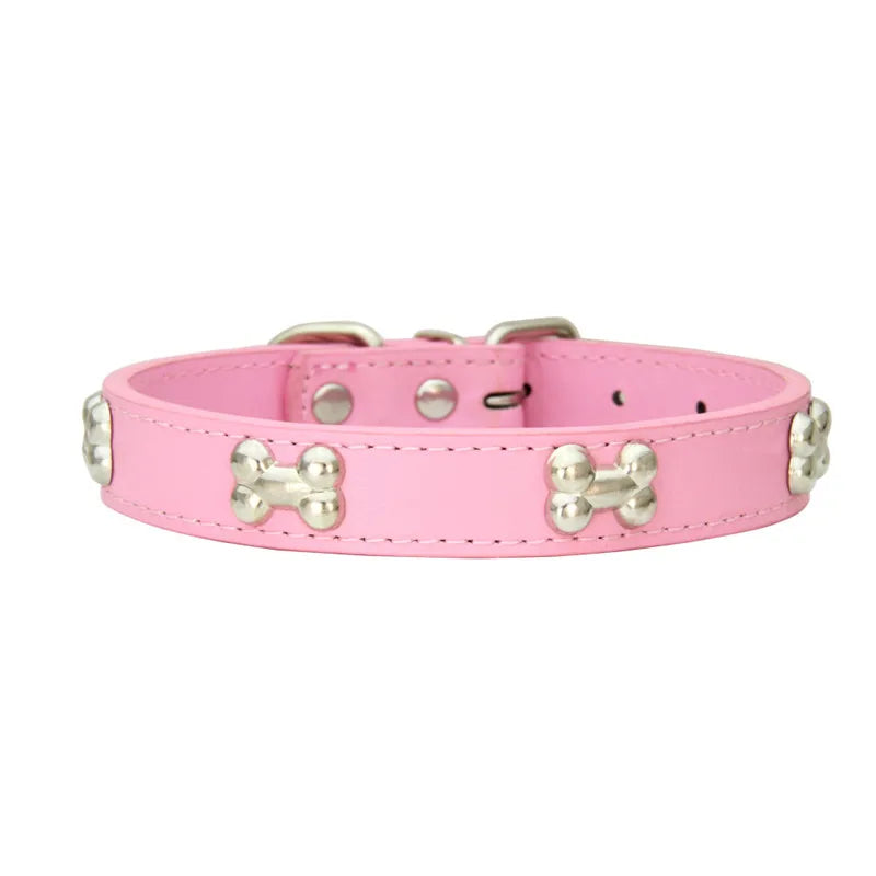 Bone Leather Durable Pet Collars