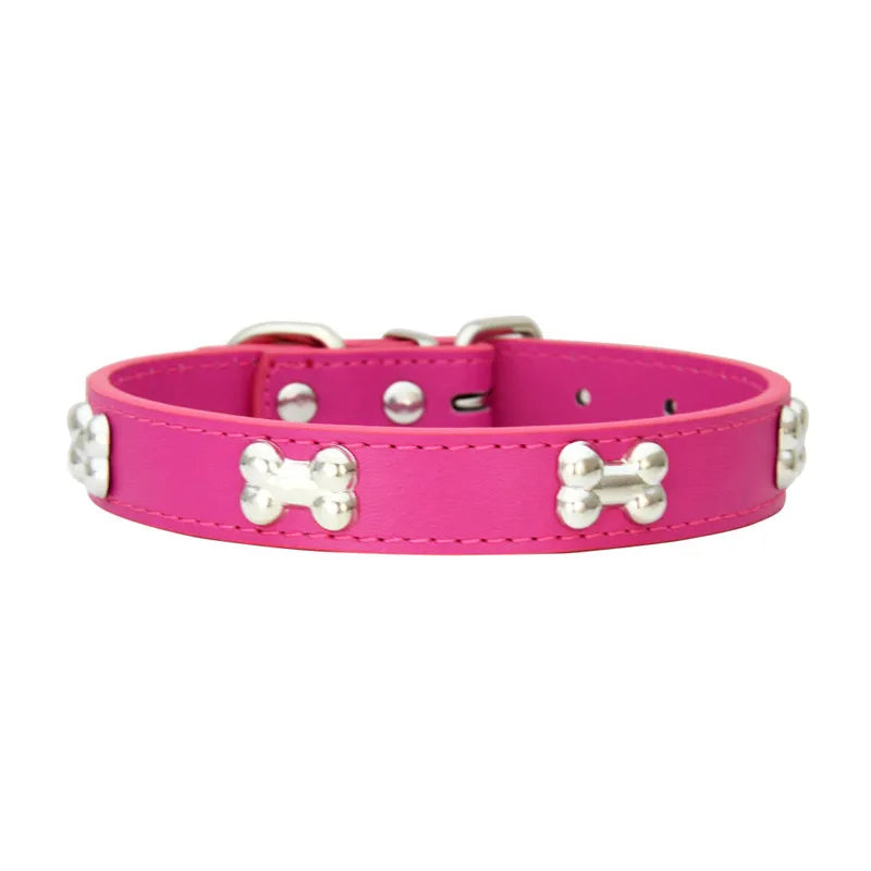 Bone Leather Durable Pet Collars