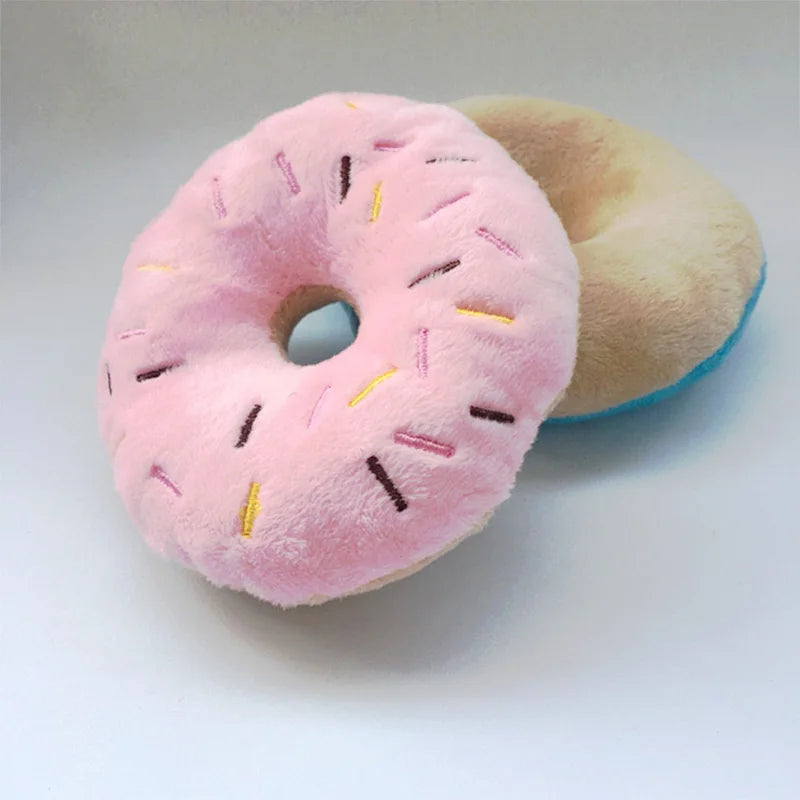 Plush Dog Donut Chew Toy