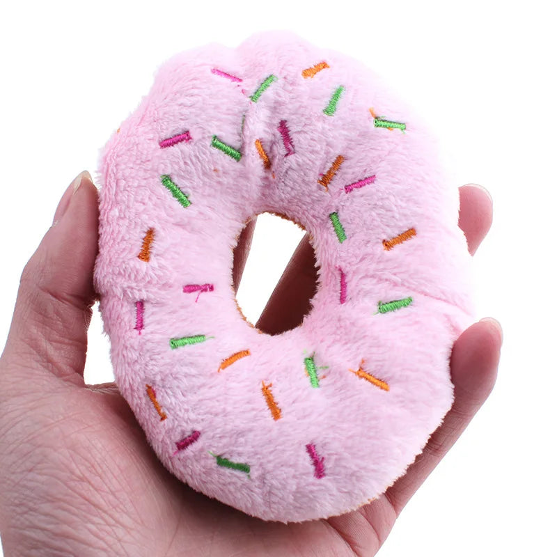 Plush Dog Donut Chew Toy