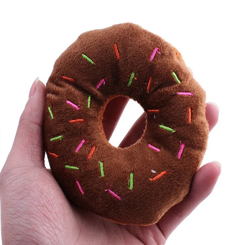 Plush Dog Donut Chew Toy